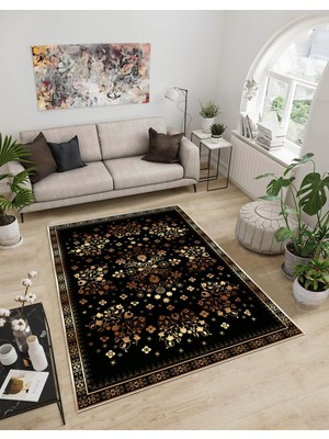 Dijidekor Shine M(90) Siyah Saçaksız Mutfak Koridor Yolluk Salon Yatak Odası Halısı