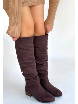 Elma Shop Winda Kahverengi Süet Körüklü Çizme