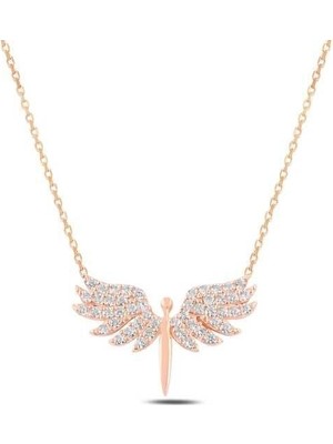 Özcömert Silver Gümüş Rose Mikail Meleği Bayan Kolye