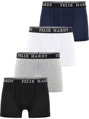 Felix Hardy 4'lü Boxer - Siyah-Gri-Beyaz-Laci