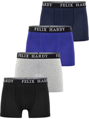 Felix Hardy 4'lü Boxer - Siyah-Gri-Mavi-Laci