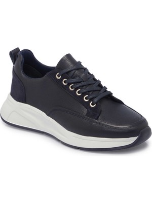 Tergan Lacivert Hakiki Deri Erkek Sneaker - E25I1AY57219-A38