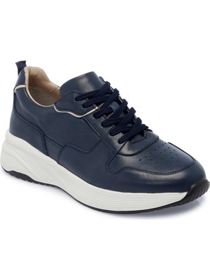 Tergan  Lacivert Hakiki Deri Erkek Sneaker - E25I1AY57226-A31