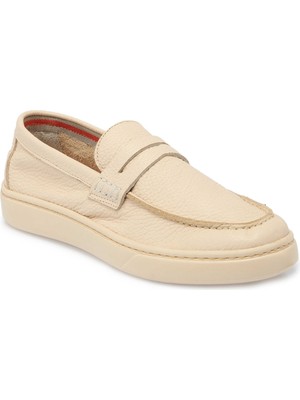 Tergan Bej Hakiki Deri Erkek Casual Ayakkabı - E25I1AY57232-B19