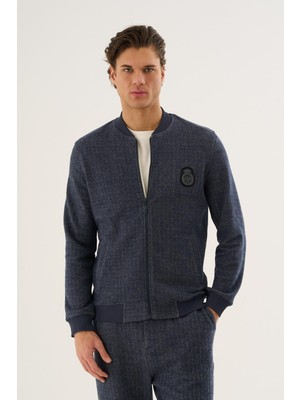 Dokulu Fermuarlı Bomber Ceket