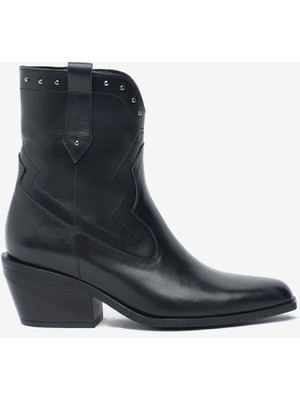 Greyder Kadın Siyah Hakiki Deri Topuklu Bot 5K2TB59338