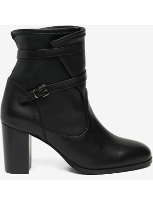 Greyder Kadın Siyah Hakiki Deri Topuklu Bot 5K2KB59343