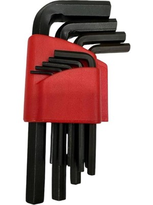 PremiumPort 9 Parça Çok Amaçlı Düz Kısa Alyan Seti, Pratik ve Dayanıklı Takım