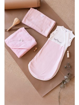 İrya Bebemarin 3'lü Organik Yenidoğan Hediye Seti Pembe | Battaniye, Tulum, Kundak