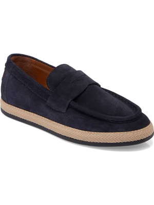 Tergan Lacivert Hakiki Süet Deri Erkek Loafer - E25I1AY57330-D44