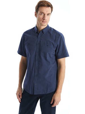 Lc Waikiki Yeni Sezon Regular Fit Kısa Kollu Keten Görünümlü Erkek Gömlek
