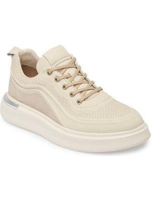 Tergan Krem Hakiki Deri Erkek Sneaker - E25I1AY57276-A68