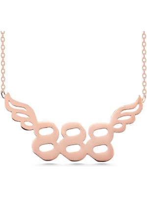 Özcömert Silver Gümüş Rose 888 Melek Sayısı Kadın Kolye