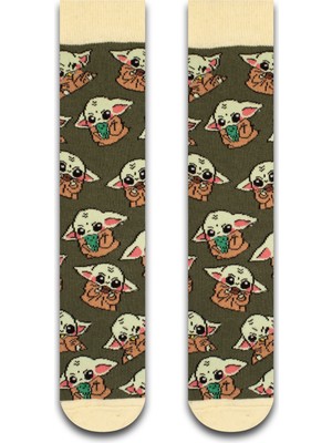 Neşeli Çoraplar Baby Yoda Renkli Unisex Çorap