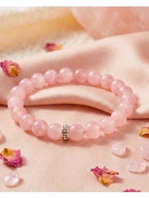 Sufi Tesbih Esans Ve Hediyelik Pembe Kuvars Doğal Taş Bileklik - Aşk ve Sevgi Taşı Kadın Bileklik -