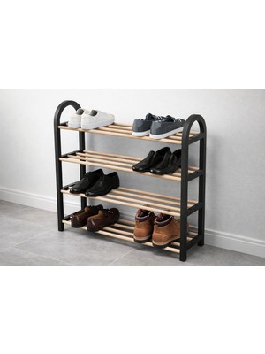 Ahşap Çubuklu Masif Ayakkabılık Kontef