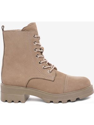 Greyder Kadın Vizon Nubuk Hakiki Deri Military Bot 5K2UB57802