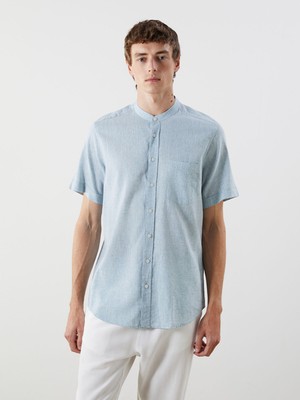 Lc Waikiki Yeni Sezon Regular Fit Kısa Kollu Keten Karışımlı Erkek Gömlek