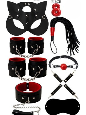 Candy Women Fantazi Set  Detaylı Kelepçe ve Tasmalı 8 Parça