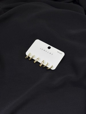 316L Çelik Gold Renk 6lı Set Küpe