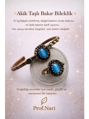 Prof. Nari Akik Taşlı Bakır Bilezik