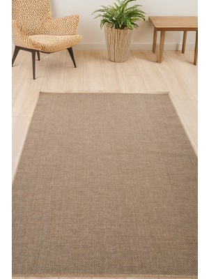 Bej Kahve Naturel Sisal Jüt Hasır Halı – Tozumaz, Yıkanabilir, Kaymaz Taban