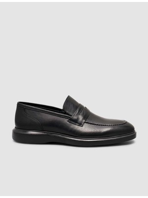 Cabani %100 Hakiki Deri Erkek Siyah  Loafer