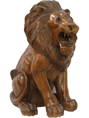 IL-Hanst Ahşap Aslan Figürü 50 cm