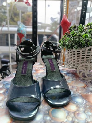 Lo Mejor Shoes “kanat Gölgesi” Lacivert Latin Salsa Bacata Tango Dans ve Salon Ayakkabısı 7.5cm 11 Pont Kadeh Topuk