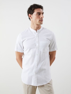 Lc Waikiki Yeni Sezon Regular Fit Kısa Kollu Keten Karışımlı Erkek Gömlek