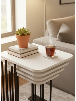 4'lü Tekerlekli Modern Zigon Sehpa