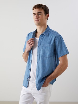 Lc Waikiki Yeni Sezon Regular Fit Kısa Kollu Erkek Jean Gömlek