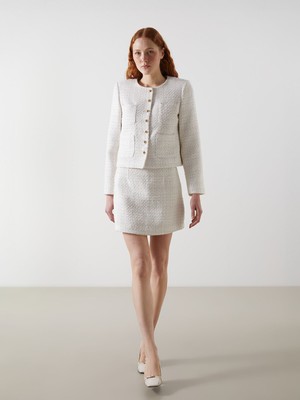 Lc Waikiki Yeni Sezon Beli Fermuarlı Kadın Tüvit Şort Etek