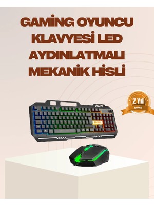 Najmaddin Mekanik LED  Klavye Mouse Seti – Yüksek Tepki ve Ergonomi