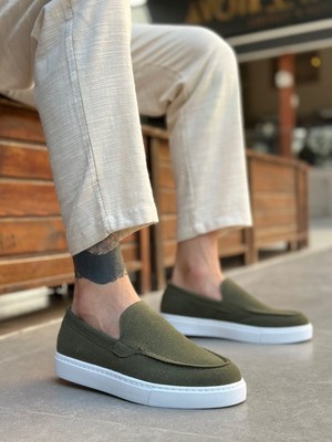 Beskar Signature BA0241 Bağcıksız Yüksek Taban Haki Süet Erkek Ayakkabı