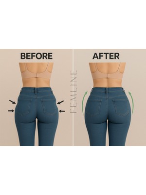 Femline Silikon Yapışkanlı Basen Büyütme ve Şekillendirici Ped - Çıkarılabilir - Belirgin Hatlar