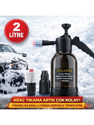 Polham 2 Litre Yüksek Basınçlı Araç Yıkama Köpük Püskürtücü El Pompası, Otomobil, Bahçe, Temizleme Pompası