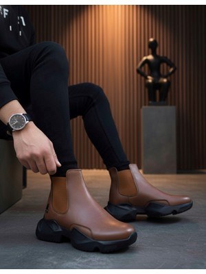 Beskar Signature BA0444 Bağcıksız Rahat Yüksek Taban Taba Erkek Spor Yarım Bilek Bot