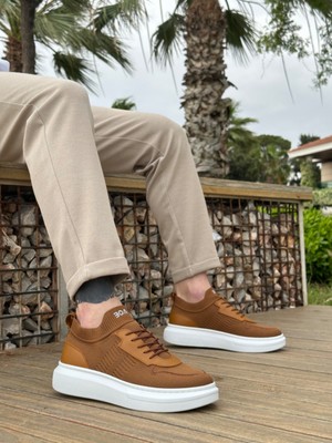 Beskar Signature BA0812 Özel Örme Triko Tarz Taba Renk Spor Ayakkabı