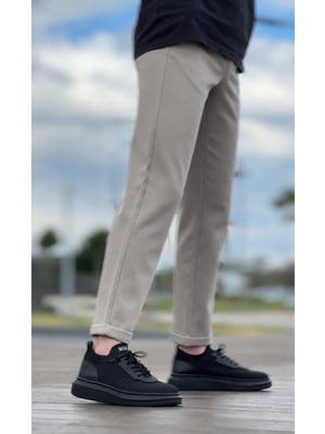 Beskar Signature BA0812 Özel Örme Triko Tarz Siyah Renk Siyah Taban Spor Ayakkabı