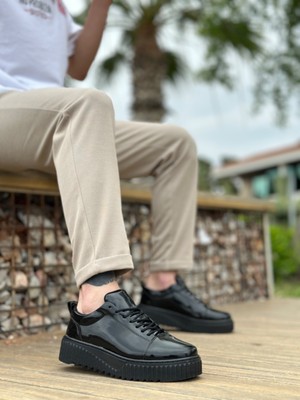 Beskar Signature BA8104  Yüksek Taban Rugan Siyah Bağcıklı Erkek Ayakkabı