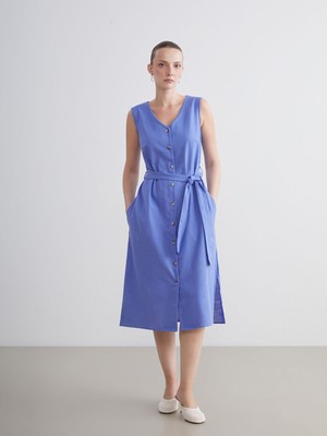 Lc Waikiki Yeni Sezon V Yaka Kuşaklı Elbise