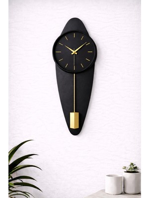 Mee Wall Art Metal Gövde Iskandinav Stil Sarkaçlı Duvar Saati – Sessiz Mekanizma