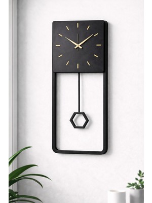 Mee Wall Art Metal Gövde Iskandinav Stil Beyaz Sarkaçlı Duvar Saati – Sessiz Mekanizma