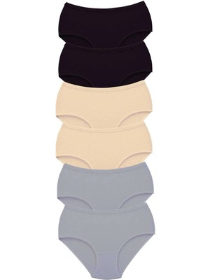 MTM My The Mall Giyim 6 Adet Tutku Kadın Yüksek Bel Bato Kalın Lastik Külot S14