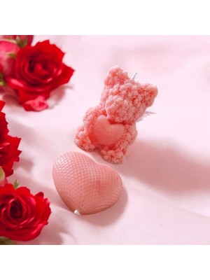 Celestia Sevgililer Günü Ayıcık ve Kalp Mum