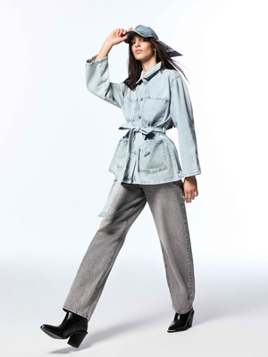 Lc Waikiki Yeni Sezon Gömlek Yaka Kadın Jean Ceket