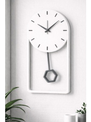 Mee Wall Art Aurea Swing – Parlak Beyaz Sarkaçlı Duvar Saati