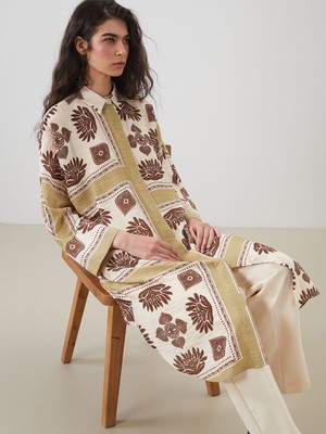 Lc Waikiki Yeni Sezon Desenli Oversize Kadın Gömlek Tunik
