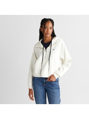 Gant Kadın Beyaz Regular Fit Kapüşonlu Sweatshirt